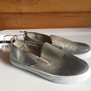 New silver glitter sneakers, size 2 kids